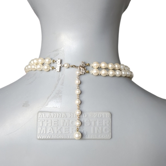 White Pearl and Beautiful Australia Crystal White AB Sparkly Rainbow Necklace - Picture 5 of 10